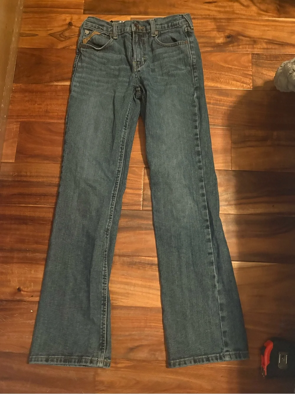 Ariat B4 Relaxed Boys Jeans Size 14 Medium Wash Bootcut Western Denim (1402)